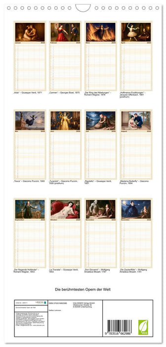 Die berühmtesten Opern der Welt (CALVENDO Familienplaner 2026)