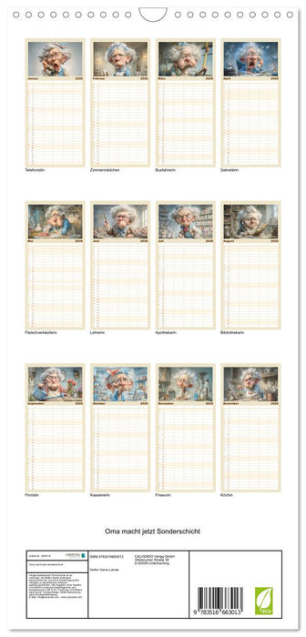 Oma macht jetzt Sonderschicht (CALVENDO Familienplaner 2026)