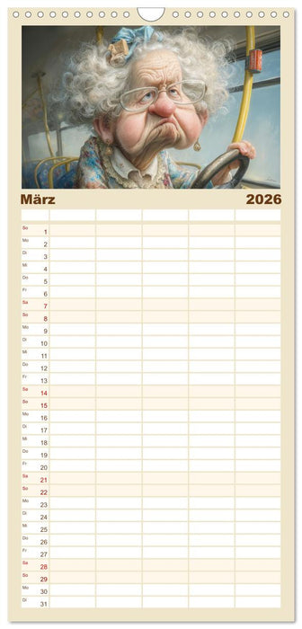 Oma macht jetzt Sonderschicht (CALVENDO Familienplaner 2026)