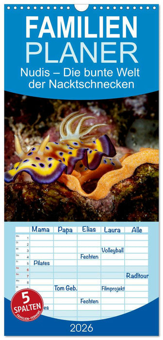 Nudis – Die bunte Welt der Nacktschnecken (CALVENDO Familienplaner 2026)