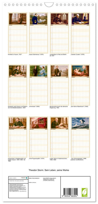 Theodor Storm. Sein Leben, seine Werke (CALVENDO Familienplaner 2026)