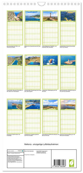 Mallorca - einzigartige Luftbildaufnahmen (CALVENDO Familienplaner 2026)