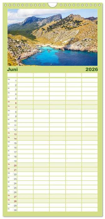 Mallorca - einzigartige Luftbildaufnahmen (CALVENDO Familienplaner 2026)