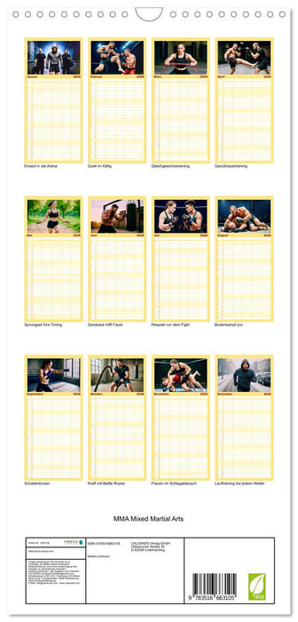 MMA Mixed Martial Arts (CALVENDO Familienplaner 2026)