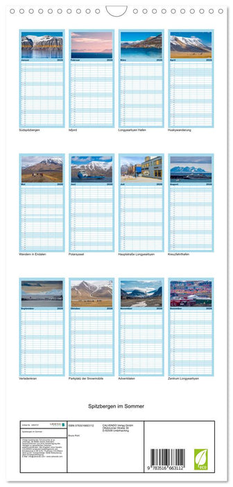 Spitzbergen im Sommer (CALVENDO Familienplaner 2026)