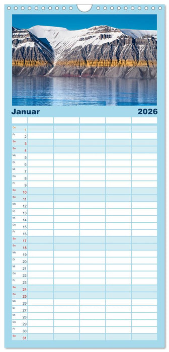 Spitzbergen im Sommer (CALVENDO Familienplaner 2026)