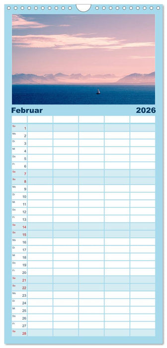 Spitzbergen im Sommer (CALVENDO Familienplaner 2026)