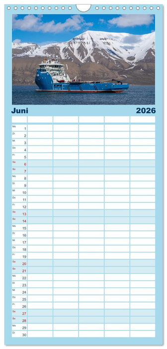 Spitzbergen im Sommer (CALVENDO Familienplaner 2026)