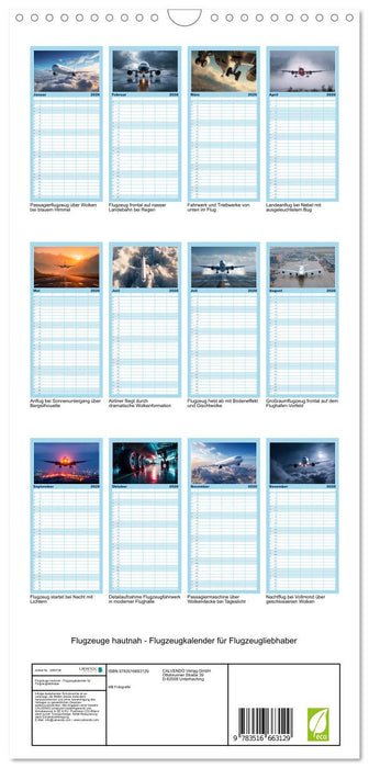 Flugzeuge hautnah - Flugzeugkalender für Flugzeugliebhaber (CALVENDO Familienplaner 2026)