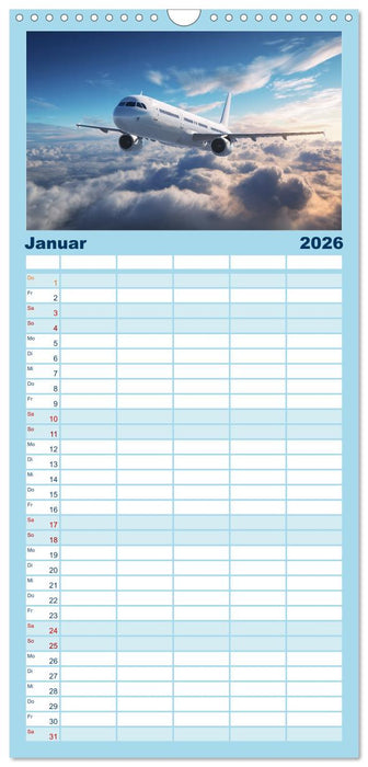 Flugzeuge hautnah - Flugzeugkalender für Flugzeugliebhaber (CALVENDO Familienplaner 2026)