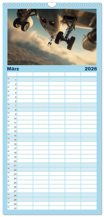 Flugzeuge hautnah - Flugzeugkalender für Flugzeugliebhaber (CALVENDO Familienplaner 2026)