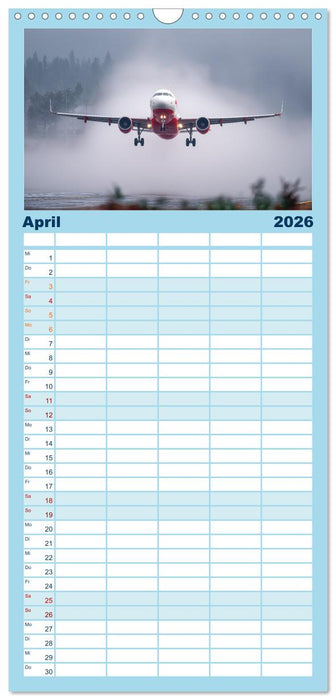 Flugzeuge hautnah - Flugzeugkalender für Flugzeugliebhaber (CALVENDO Familienplaner 2026)