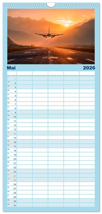 Flugzeuge hautnah - Flugzeugkalender für Flugzeugliebhaber (CALVENDO Familienplaner 2026)