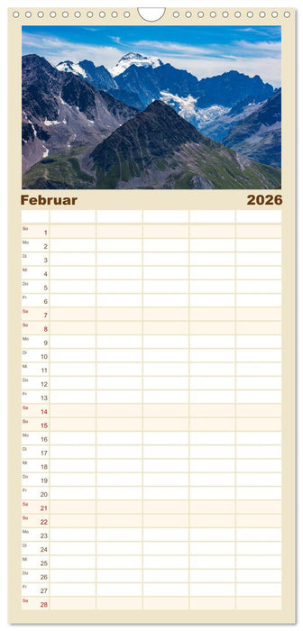 Die 12 dominantesten Berge der Alpen (CALVENDO Familienplaner 2026)