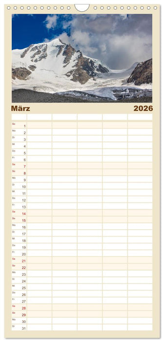 Die 12 dominantesten Berge der Alpen (CALVENDO Familienplaner 2026)
