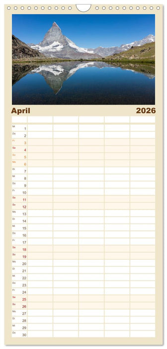 Die 12 dominantesten Berge der Alpen (CALVENDO Familienplaner 2026)