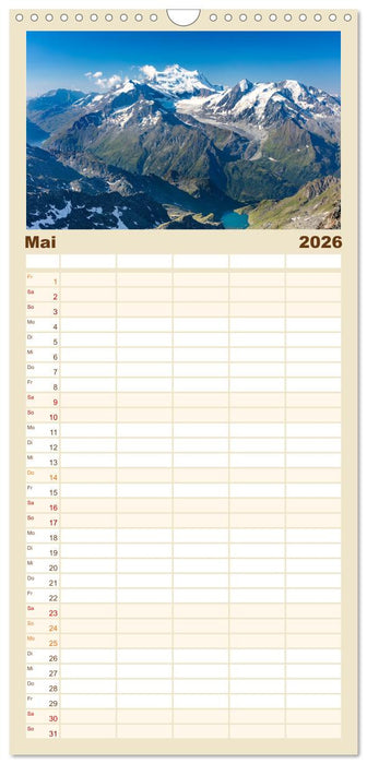 Die 12 dominantesten Berge der Alpen (CALVENDO Familienplaner 2026)