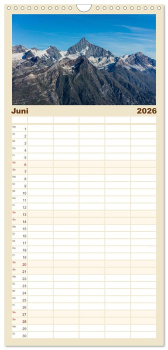 Die 12 dominantesten Berge der Alpen (CALVENDO Familienplaner 2026)