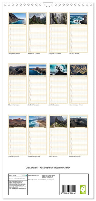 Die Kanaren – Faszinierende Inseln im Atlantik (CALVENDO Familienplaner 2026)