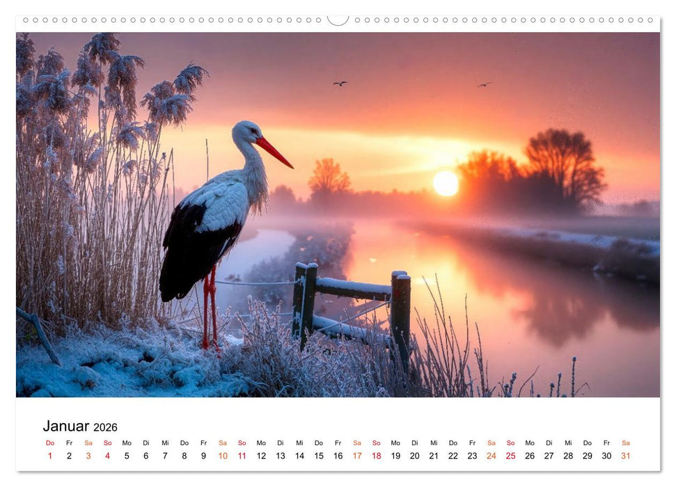 Störche - Zeit für schöne Augenblicke (CALVENDO Wandkalender 2026)