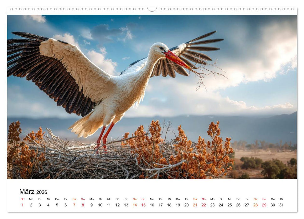 Störche - Zeit für schöne Augenblicke (CALVENDO Premium Wandkalender 2026)