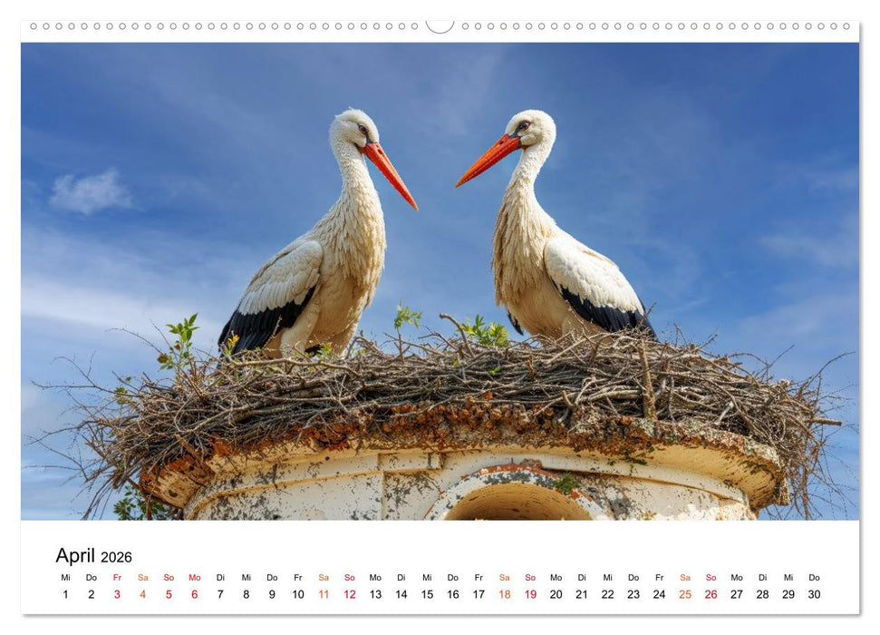 Störche - Zeit für schöne Augenblicke (CALVENDO Premium Wandkalender 2026)
