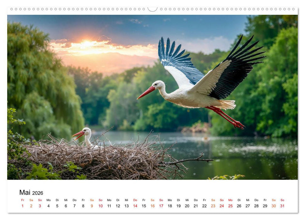 Störche - Zeit für schöne Augenblicke (CALVENDO Premium Wandkalender 2026)