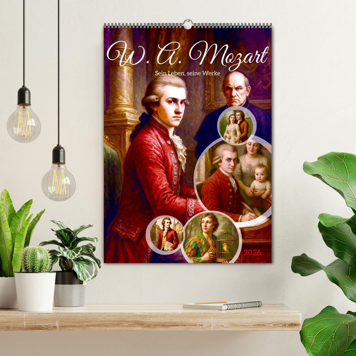 Wolfgang Amadeus Mozart. Sein Leben, seine Werke (CALVENDO Wandkalender 2026)