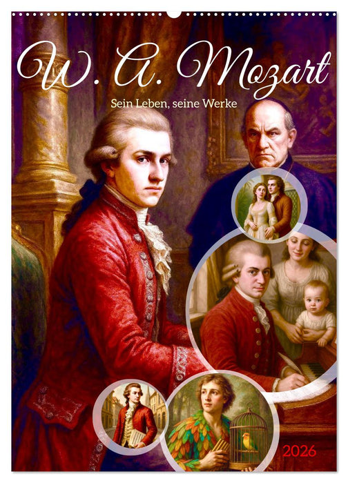 Wolfgang Amadeus Mozart. Sein Leben, seine Werke (CALVENDO Wandkalender 2026)