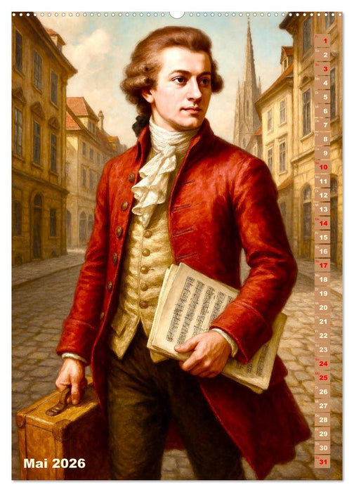 Wolfgang Amadeus Mozart. Sein Leben, seine Werke (CALVENDO Wandkalender 2026)