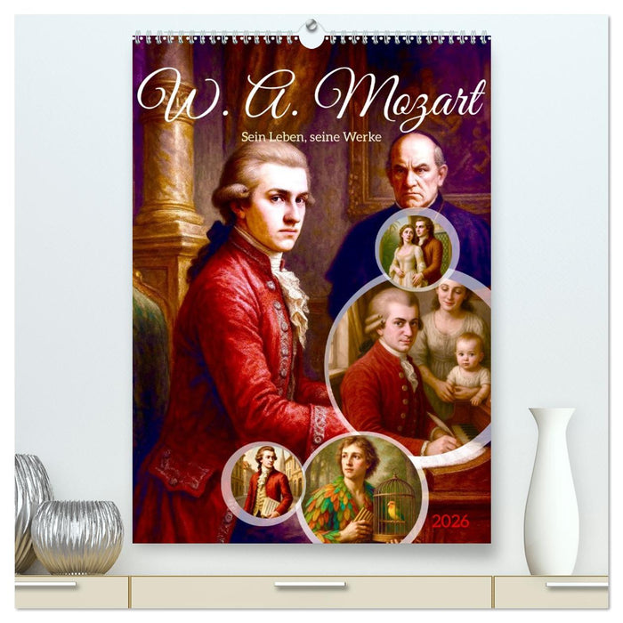 Wolfgang Amadeus Mozart. Sein Leben, seine Werke (CALVENDO Premium Wandkalender 2026)