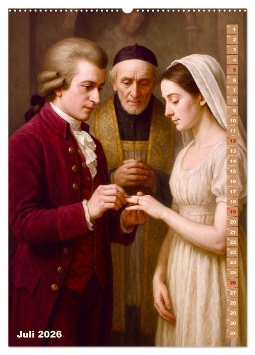 Wolfgang Amadeus Mozart. Sein Leben, seine Werke (CALVENDO Premium Wandkalender 2026)