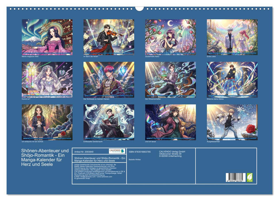 Shōnen-Abenteuer und Shōjo-Romantik - Ein Manga-Kalender für Herz und Seele (CALVENDO Wandkalender 2026)