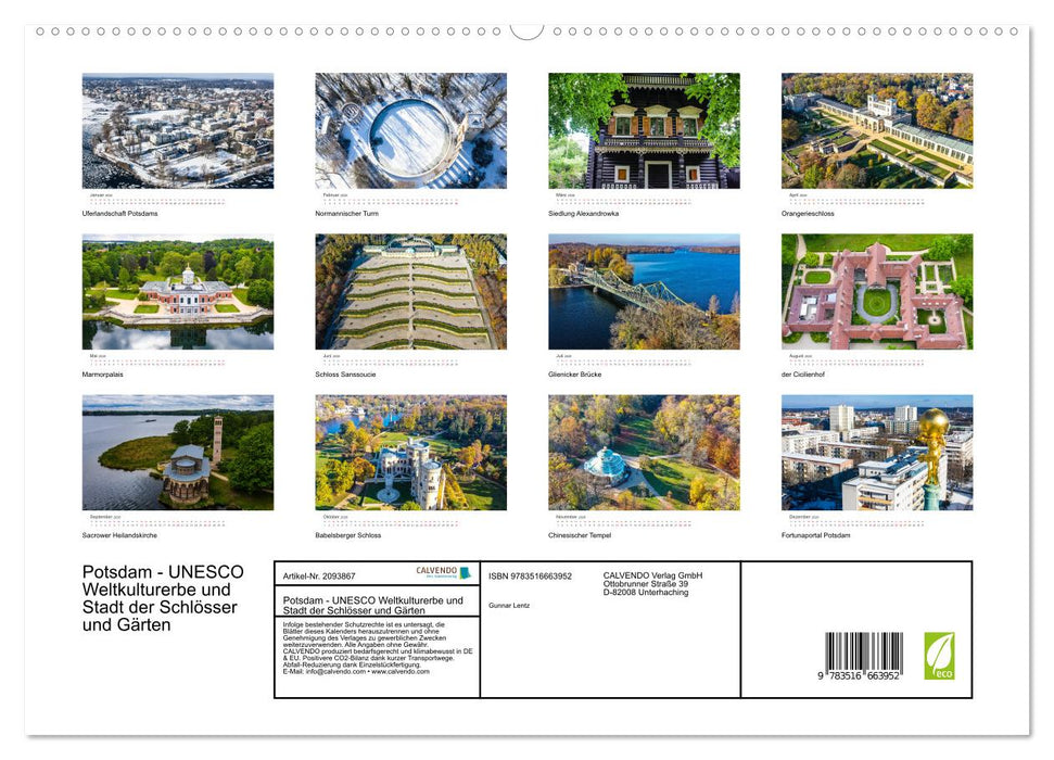 Potsdam - UNESCO Weltkulturerbe und Stadt der Schlösser und Gärten (CALVENDO Premium Wandkalender 2026)