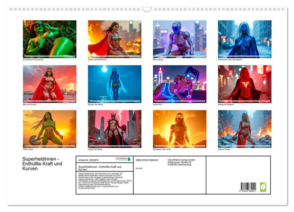 Superheldinnen - Enthüllte Kraft und Kurven (CALVENDO Wandkalender 2026)
