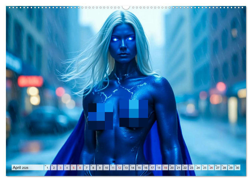 Superheldinnen - Enthüllte Kraft und Kurven (CALVENDO Wandkalender 2026)