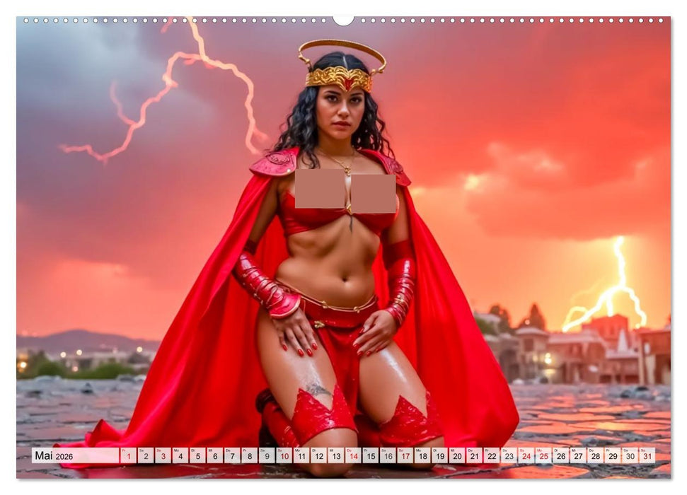 Superheldinnen - Enthüllte Kraft und Kurven (CALVENDO Wandkalender 2026)