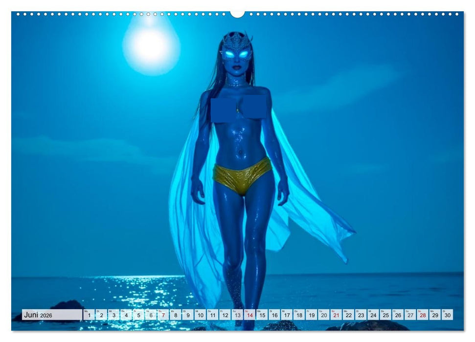 Superheldinnen - Enthüllte Kraft und Kurven (CALVENDO Wandkalender 2026)