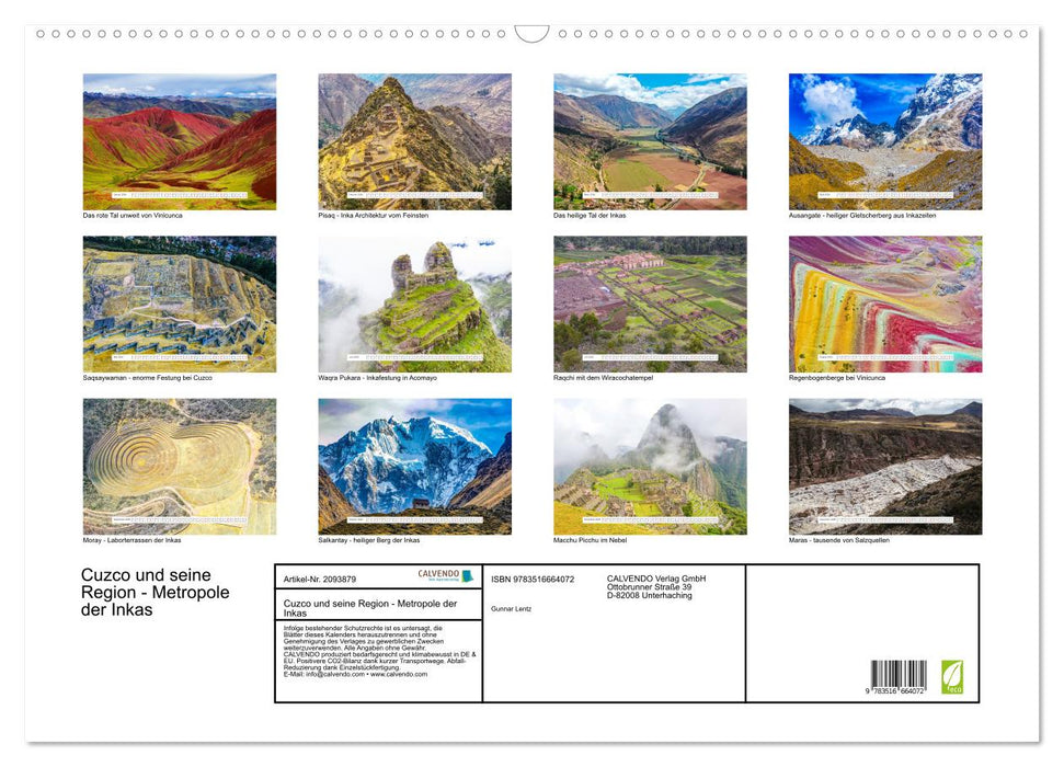 Cuzco und seine Region - Metropole der Inkas (CALVENDO Wandkalender 2026)