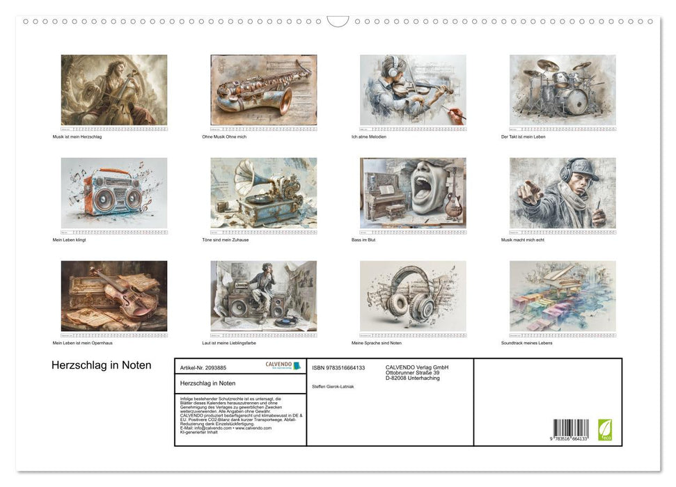 Herzschlag in Noten (CALVENDO Wandkalender 2026)
