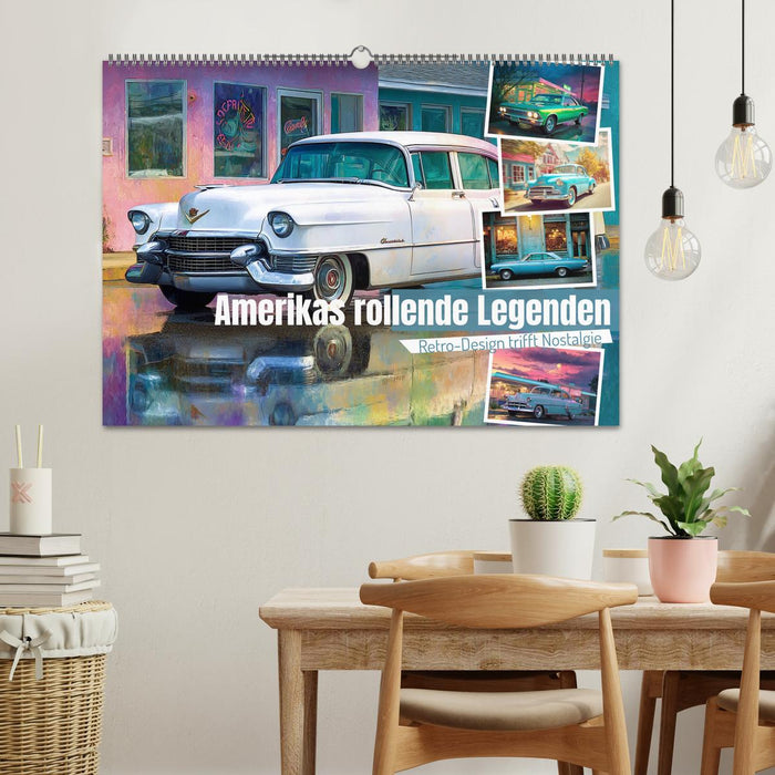 Amerikas rollende Legenden – Retro-Design trifft Nostalgie (CALVENDO Wandkalender 2026)