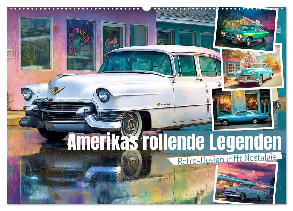 Amerikas rollende Legenden – Retro-Design trifft Nostalgie (CALVENDO Wandkalender 2026)