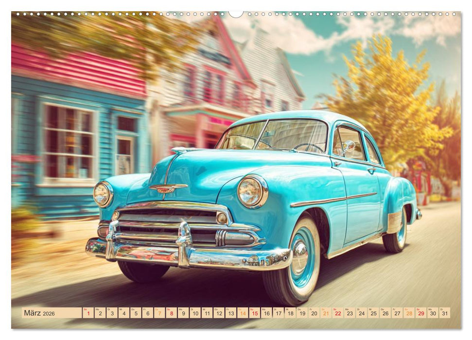 Amerikas rollende Legenden – Retro-Design trifft Nostalgie (CALVENDO Wandkalender 2026)