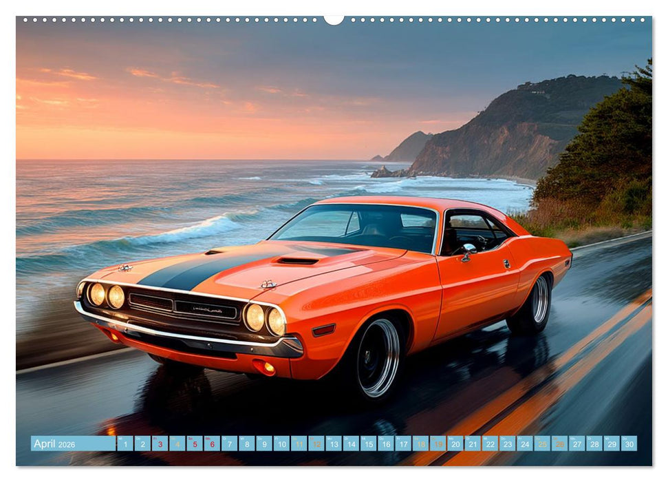 Amerikas rollende Legenden – Retro-Design trifft Nostalgie (CALVENDO Wandkalender 2026)