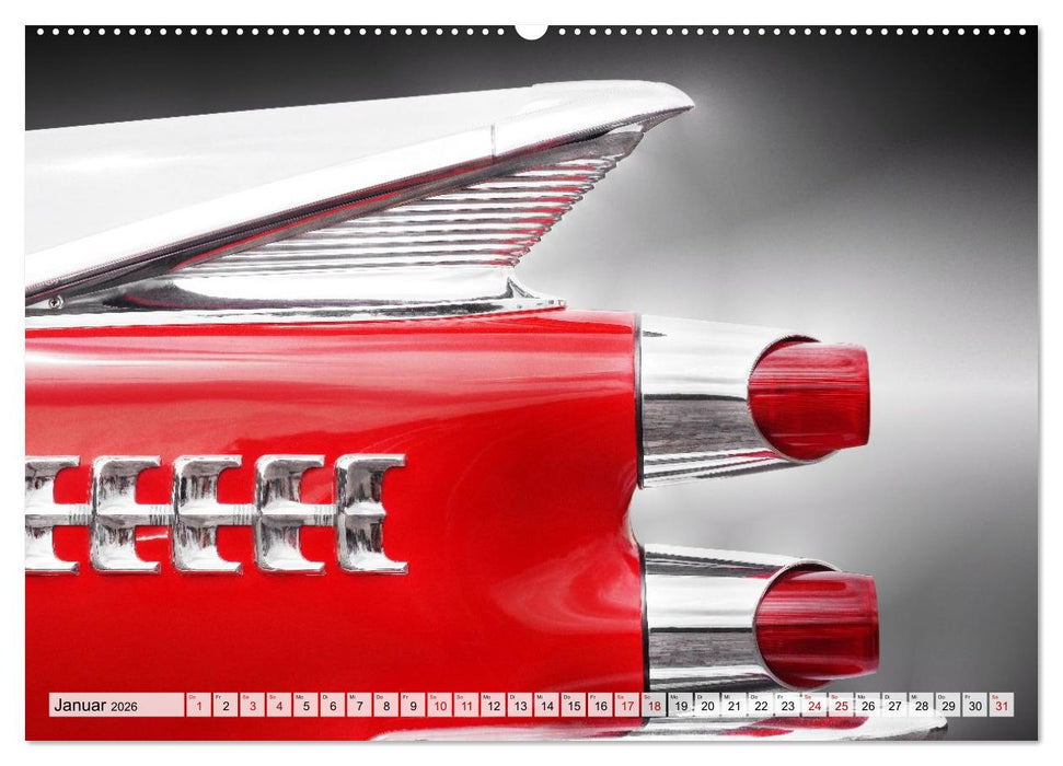 US Klassiker Farbenfrohe Heckansichten (CALVENDO Premium Wandkalender 2026)
