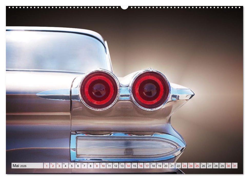 US Klassiker Farbenfrohe Heckansichten (CALVENDO Premium Wandkalender 2026)