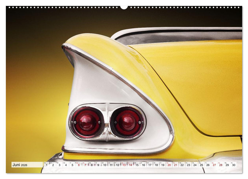 US Klassiker Farbenfrohe Heckansichten (CALVENDO Premium Wandkalender 2026)