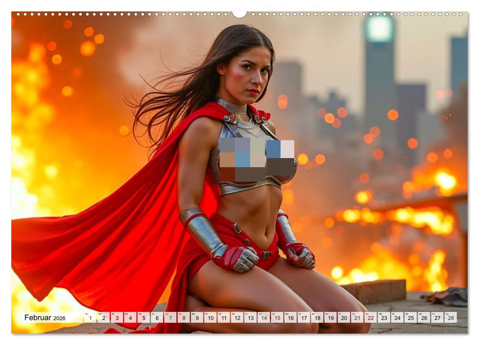 Superheldinnen - Enthüllte Kraft und Kurven (CALVENDO Premium Wandkalender 2026)
