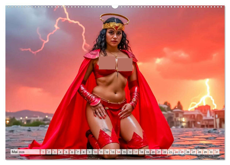 Superheldinnen - Enthüllte Kraft und Kurven (CALVENDO Premium Wandkalender 2026)