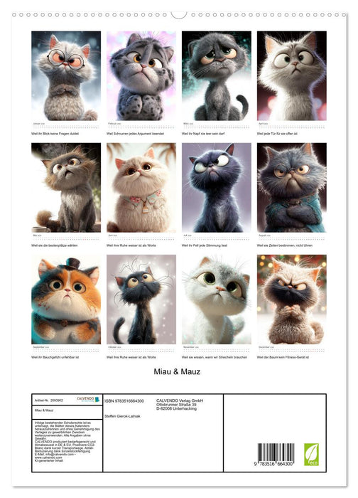 Miau & Mauz (CALVENDO Premium Wandkalender 2026)